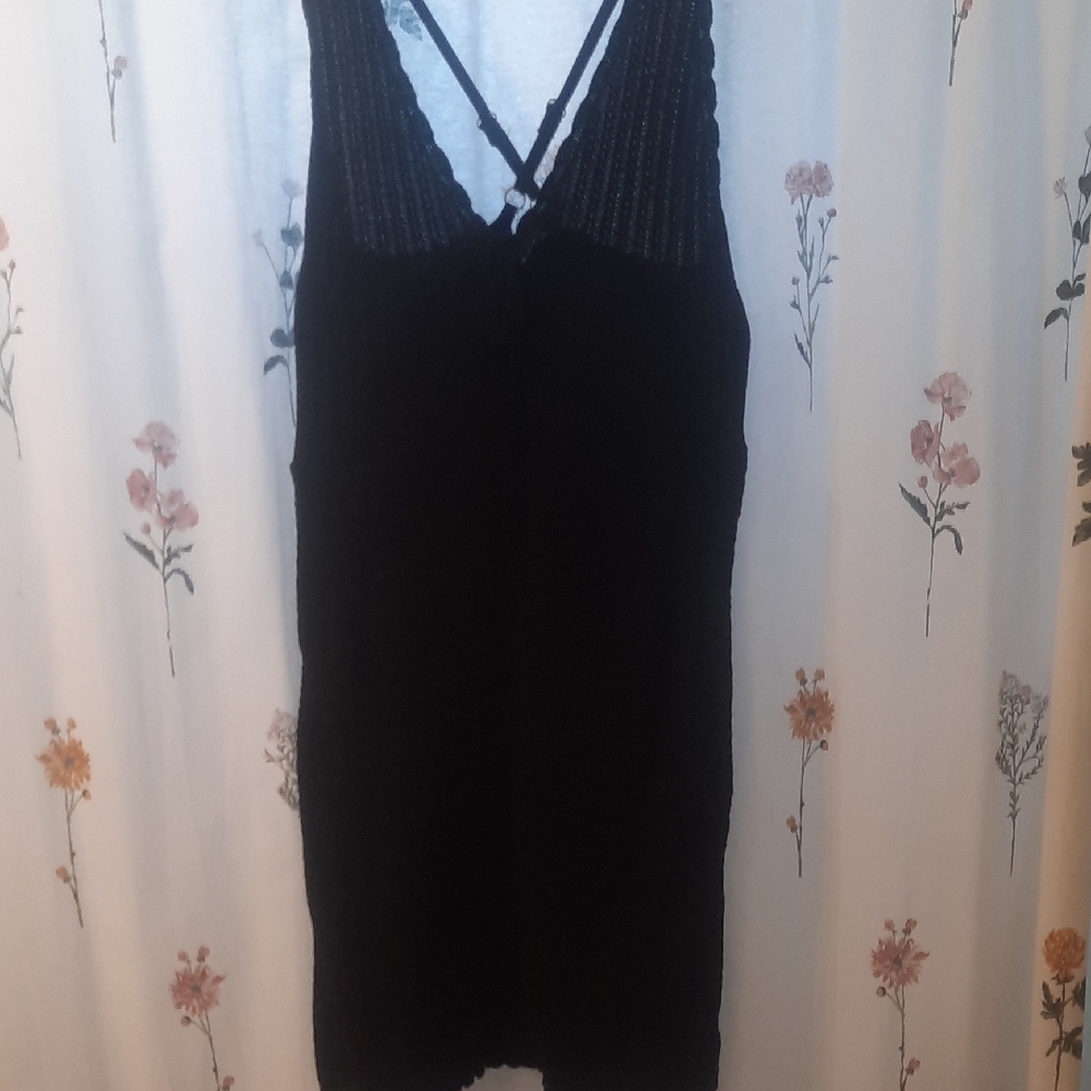 Black Strappy Knit Dress